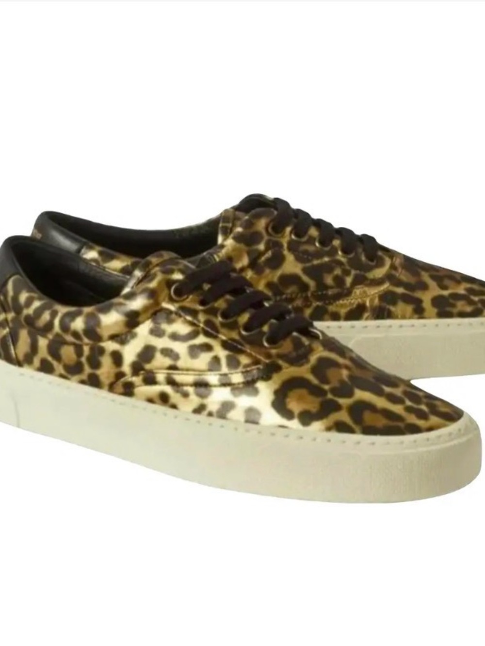 Saint Laurent Venice Low Sneakers with Metallic Gold Finish
